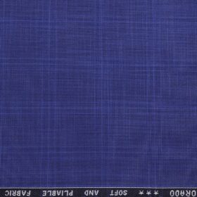 Raymond Men's Poly Viscose Unstitched Checks Suiting Fabric (Bright Royal Blue)