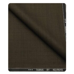 Raymond Men's Poly Viscose Unstitched Self Design Suiting Fabric (Wood Brown)