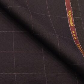 Raymond Men's Poly Viscose Unstitched Checks Suiting Fabric (Dark Purple)