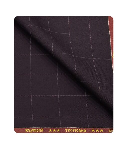 Raymond Men's Poly Viscose Unstitched Checks Suiting Fabric (Dark Purple)