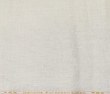 Linen Club Men's Linen 40 LEA Solid Unstitched Shirting Fabric (Milky White)