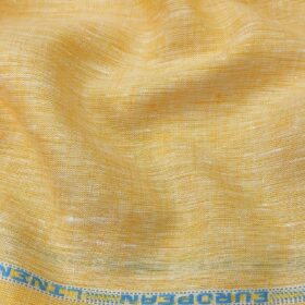 Linen Club Men's Linen 50 LEA Self Design Unstitched Shirting Fabric (Merigold Orange)