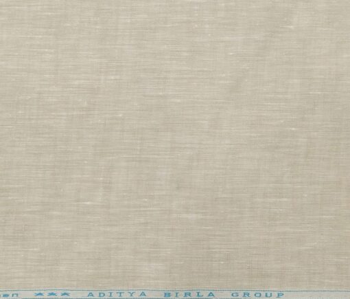 Linen Club Men's Linen Self Design 1.60 Meter Unstitched Shirting Fabric (Buttermilk Beige)