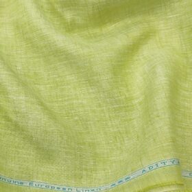 Linen Club Men's Linen 60 LEA Self Design Unstitched Shirting Fabric (Light Green)