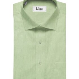 Linen Club Men's Linen 60 LEA Self Design Unstitched Shirting Fabric (Light Mint Green)