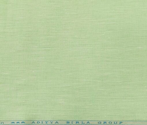 Linen Club Men's Linen 60 LEA Self Design Unstitched Shirting Fabric (Light Mint Green)