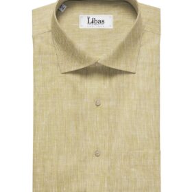 Linen Club Men's Linen Self Design 2.25 Meter Unstitched Shirting Fabric (Shortbread Beige)
