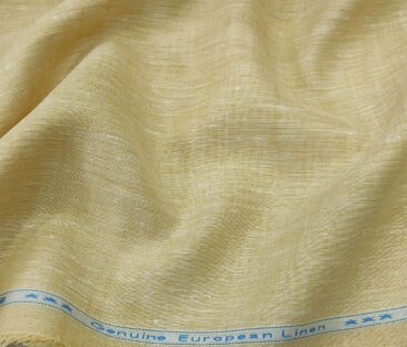 Linen Club Men's Linen 60 LEA Self Design Unstitched Shirting Fabric (Shortbread Beige)