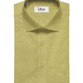 Linen Club Men's Linen 60 LEA Self Design Unstitched Shirting Fabric (Blonde Yellow)