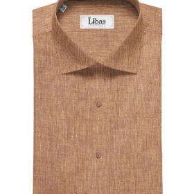 Linen Club Men's Linen Self Design 2.10 Meter Unstitched Shirting Fabric (Sandstone Orange)