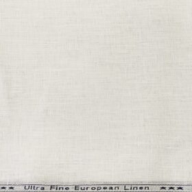 Linen Club Men's Linen 80 LEA Solid Unstitched Shirting Fabric (Milky White)
