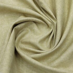 Linen Club Men's Linen 80 LEA Self Striped Unstitched Shirting Fabric (Beige)