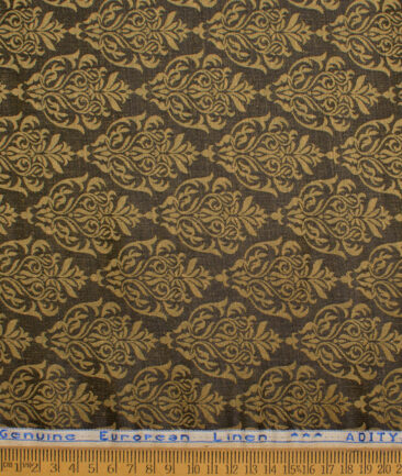 Linen Club Men's Linen Jacquard Unstitched Shirting Fabric (Dark Brown) - Image 5