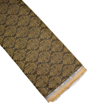 Linen Club Men's Linen Jacquard Unstitched Shirting Fabric (Dark Brown) - Image 6