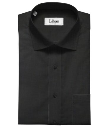 Birla Century Men's Cotton Solid 3.50 Meter Unstitched Shirting Fabric (Black)