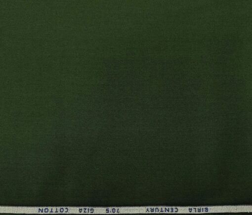 Birla Century Men's 70's Giza Cotton Solids 1.60 Meter Unstitched Shirting Fabric (Basil Green)