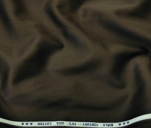 Birla Century Men's 70's Giza Cotton Solids 1.60 Meter Unstitched Shirting Fabric (Dark Brown)