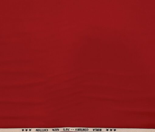 Birla Century Men's 70's Giza Cotton Solids 1.60 Meter Unstitched Shirting Fabric (Red)