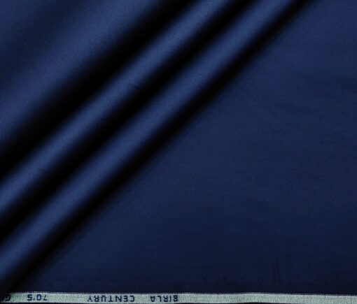 Birla Century Men's 70's Giza Cotton Solids 1.60 Meter Unstitched Shirting Fabric (Royal Blue)