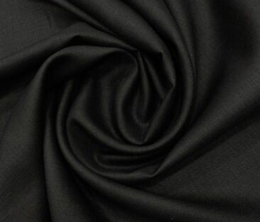 Burgoyne Men's Linen Solid 3.50 Meter Unstitched Shirting Fabric (Black)
