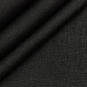 Burgoyne Men's Linen Solid 3.50 Meter Unstitched Shirting Fabric (Black)