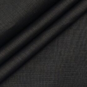 Exquisite Men's Cotton Solid 3.50 Meter Unstitched Shirting Fabric (Black)