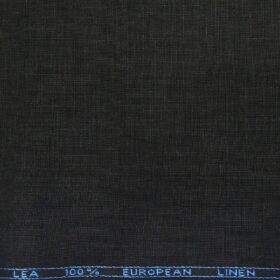 J.Hampstead Men's Linen Solids 3.50 Meter Unstitched Shirting Fabric (Black)