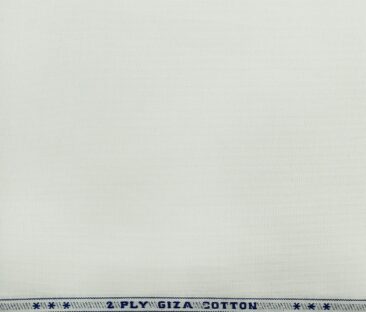 Monza Men's Giza Cotton Oxford 1.60 Meter Unstitched Shirting Fabric (Off-White)