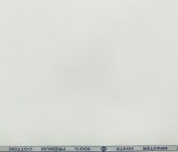 Monza Men's Cotton Self Stripes 1.80 Meter Unstitched Shirting Fabric (White)