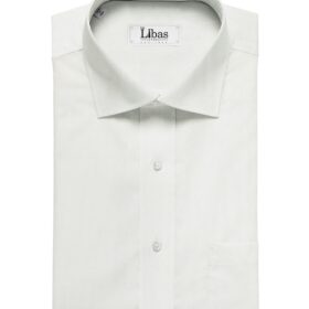 Monza Men's Cotton Dobby 1.60 Meter Unstitched Shirting Fabric (White)
