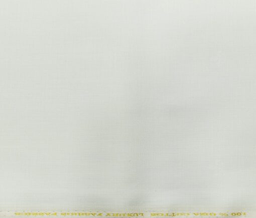 Nemesis Men's Giza Cotton Dobby 1.80 Meter Unstitched Shirting Fabric (White)