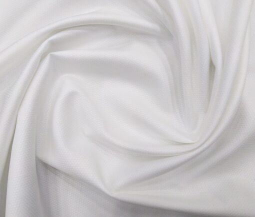 Raymond Men's Giza Cotton Jacquard 1.80 Meter Unstitched Shirting Fabric (White)
