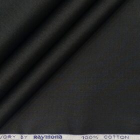 Raymond Men's Cotton Solid 3.50 Meter Unstitched Shirting Fabric (Black)