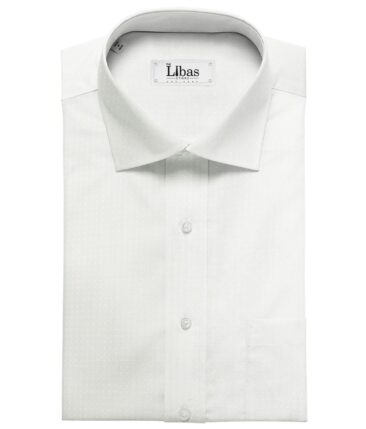 Raymond Men's Giza Cotton Dobby 1.80 Meter Unstitched Shirting Fabric (White)