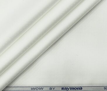 Raymond Men's Giza Cotton Dobby 1.80 Meter Unstitched Shirting Fabric (White)