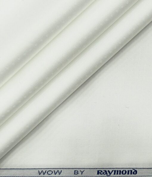 Raymond Men's Giza Cotton Dobby 1.80 Meter Unstitched Shirting Fabric (White)