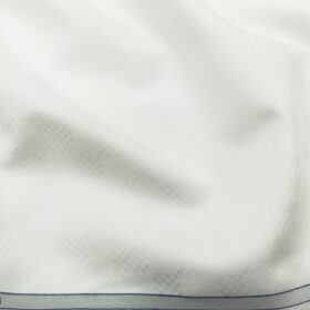 Raymond Men's Giza Cotton Jacquard 1.80 Meter Unstitched Shirting Fabric (White)