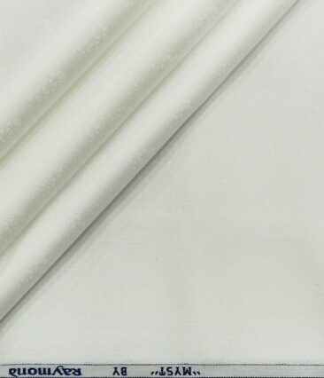 Raymond Men's Cotton Jacquard 1.80 Meter Unstitched Shirting Fabric (White)