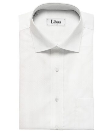 Raymond Men's Giza Cotton Dotted Structured 1.80 Meter Unstitched Shirting Fabric (White)
