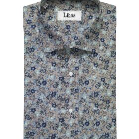 Raymond Men's Linen Cotton Printed 2.25 Meter Unstitched Shirting Fabric (Mutlicolour)