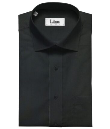 Raymond Men's Cotton Solid 1.80 Meter Unstitched Shirting Fabric (Black)