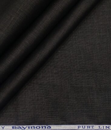Raymond Men's Linen Solid Unstitched Shirting Fabric (Black)