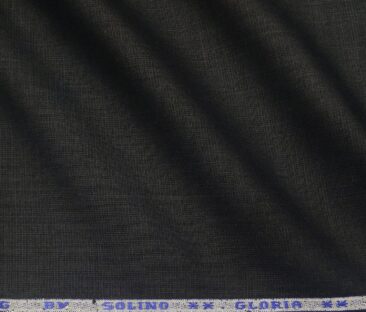 Solino Men's Cotton Solid 3.50 Meter Unstitched Shirting Fabric (Black)