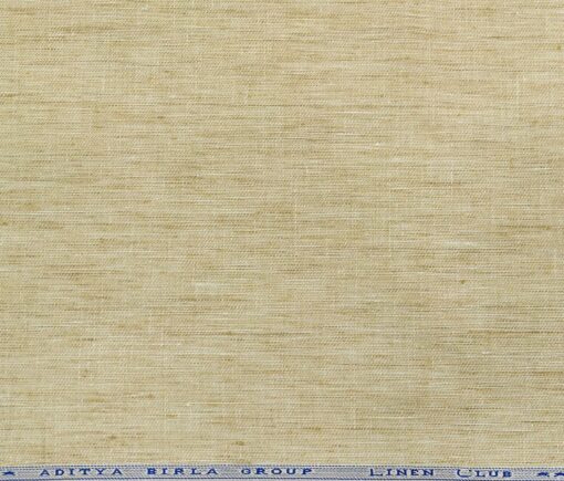Linen Club Men's Linen Self Design 3 Meter Unstitched Suiting Fabric (Beige)