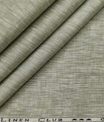 Linen Club Men's Linen 50 LEA Self Design Unstitched Shirting Fabric (Pistachious)