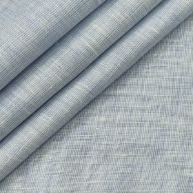 Linen Club Men's Linen 50 LEA Structured Unstitched Shirting Fabric (Sky Blue)