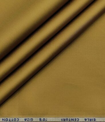 Birla Century Men's 70's Giza Cotton Solids 1.60 Meter Unstitched Shirting Fabric (Fawn Beige)