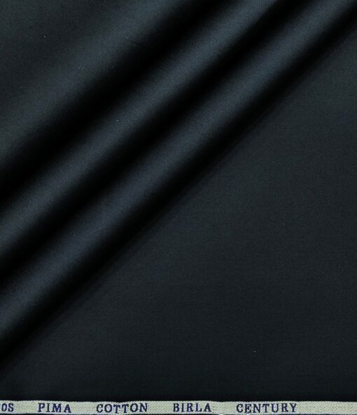 Birla Century Men's 80's Pima Cotton Solids 1.60 Meter Unstitched Shirting Fabric (Darl Navy Blue)