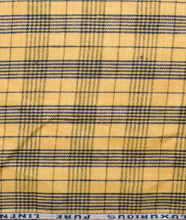 Raymond Men's Linen Checks Unstitched Blazer Suiting Fabric (Yellow) - Image 5