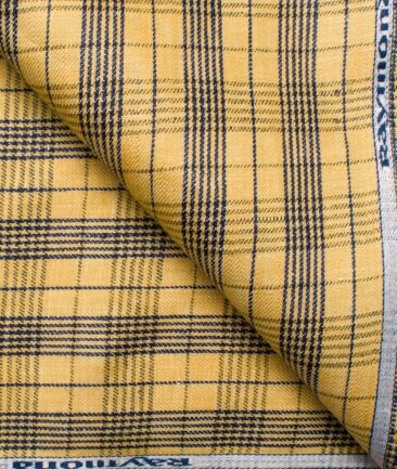 Raymond Men's Linen Checks Unstitched Blazer Suiting Fabric (Yellow) - Image 2